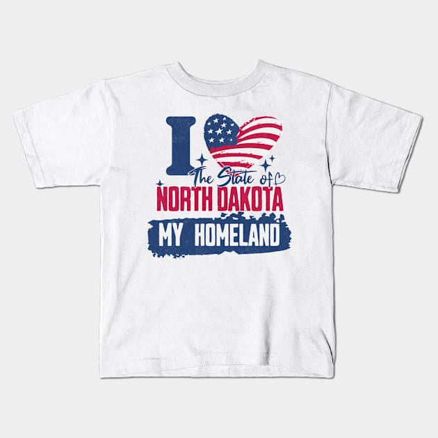 North Dakota my homeland Kids T-Shirt by HB Shirts